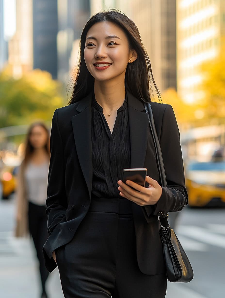 自信を持って話す女性